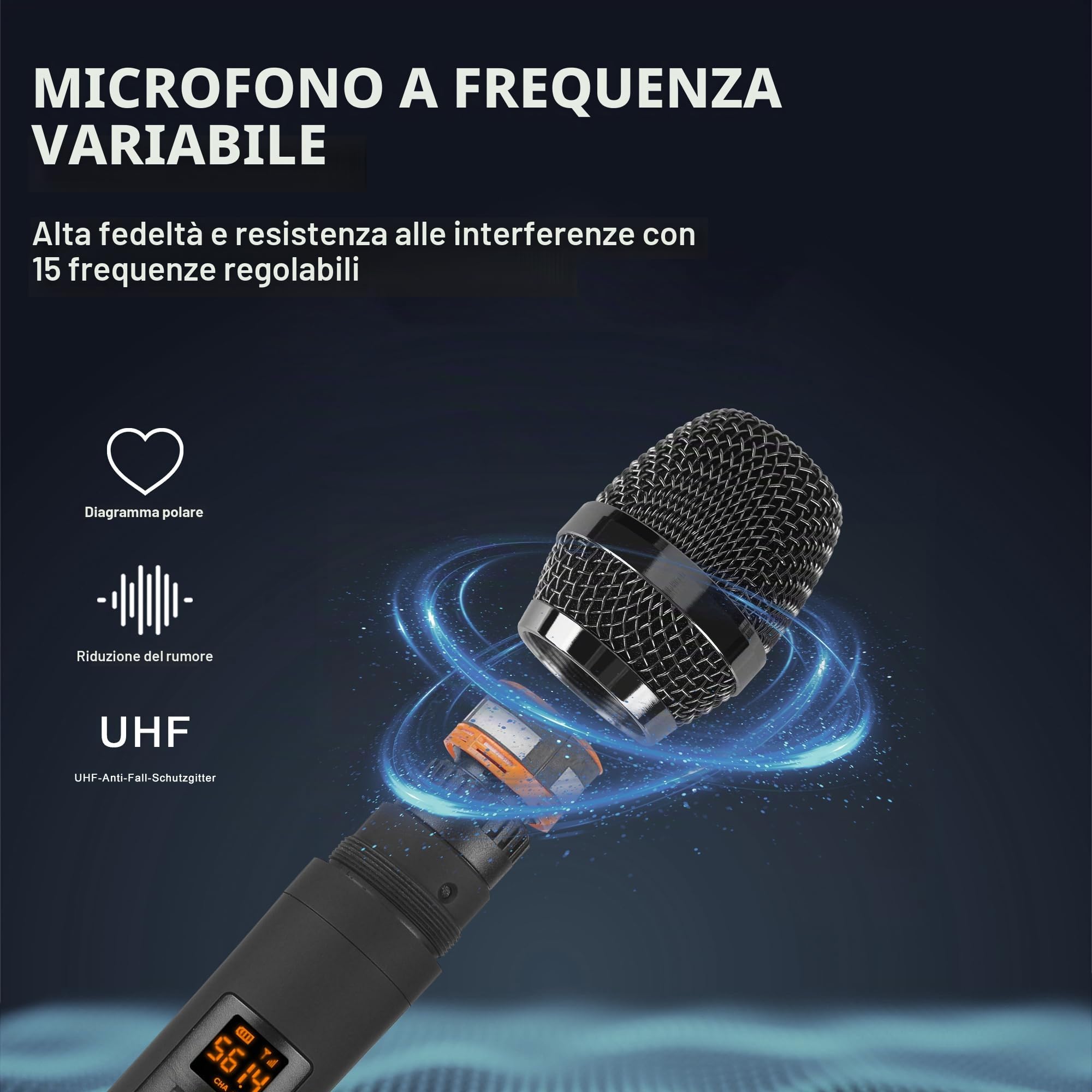 Mixer audio con 2 microfoni wireless, 4 canali, mixer DJ professionale con Bluetooth/USB, alimentazione phantom da 48 V, compatibile con computer, karaoke, feste, riunioni, registrazione in