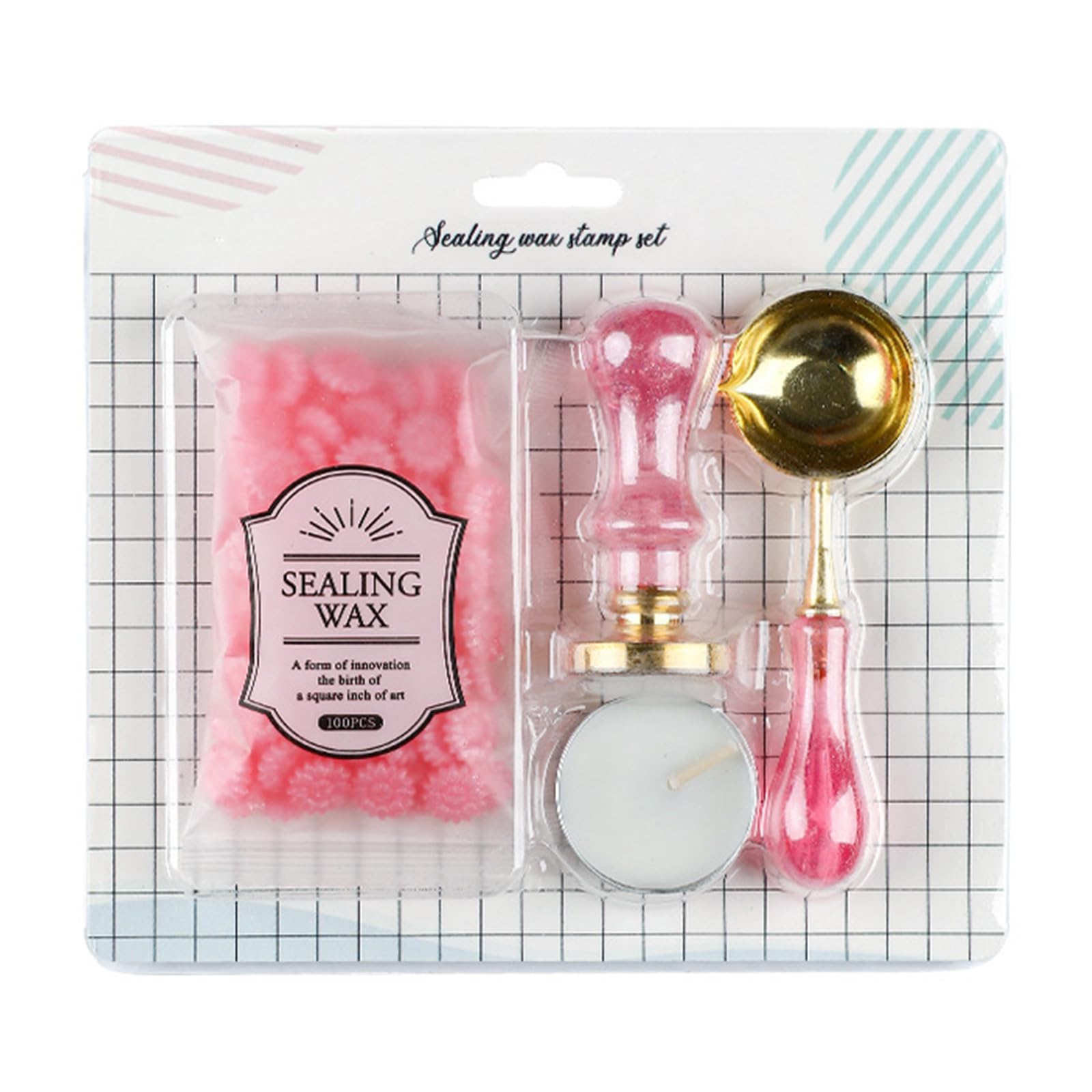 Kalttoy Sealing Wax Beads Box Set with Spoon Handle for Seal Stamp Making Cards Envelopes Wedding Invitations Packages Gift Wrap Wax Seal Melting Spoon