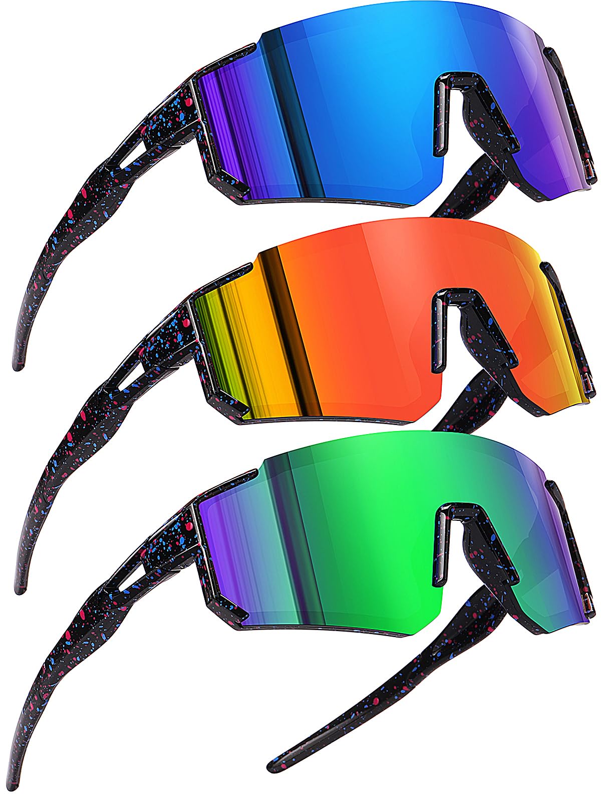 SEKKAF Lunettes de soleil de baseball pour enfants, lunettes de soleil de sport pour garçons et filles, lunettes de cyclisme, lunettes de protection UV400