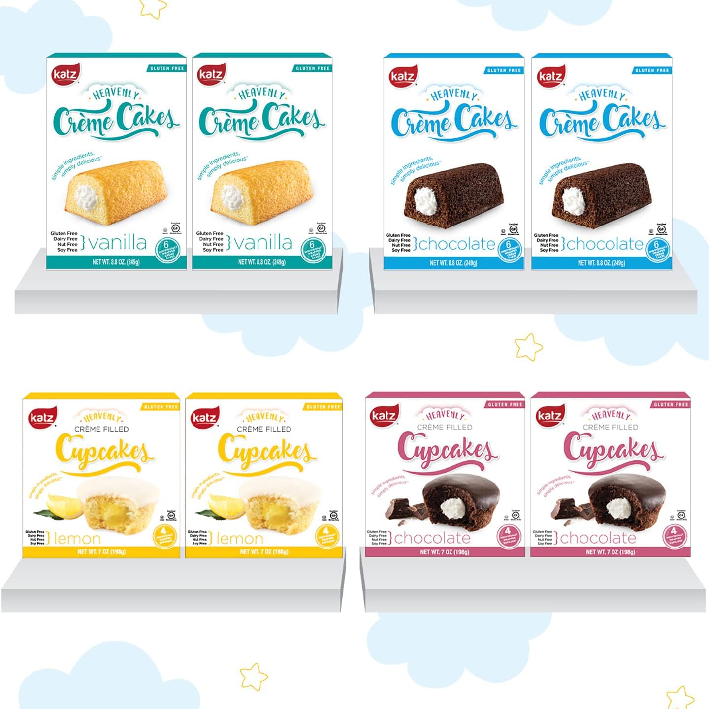 Katz Gluten Free Vanilla Crème Cakes Dairy Free, Nut Free