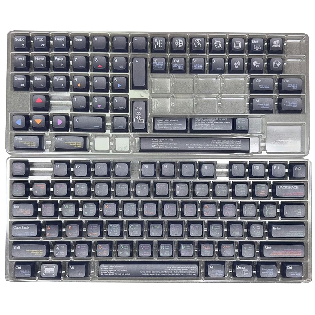 XDA Profile PBT Keycaps Set per programmatori Sublimato a caldo Finitura nera Tastiera Meccanica Keycaps 128PCS