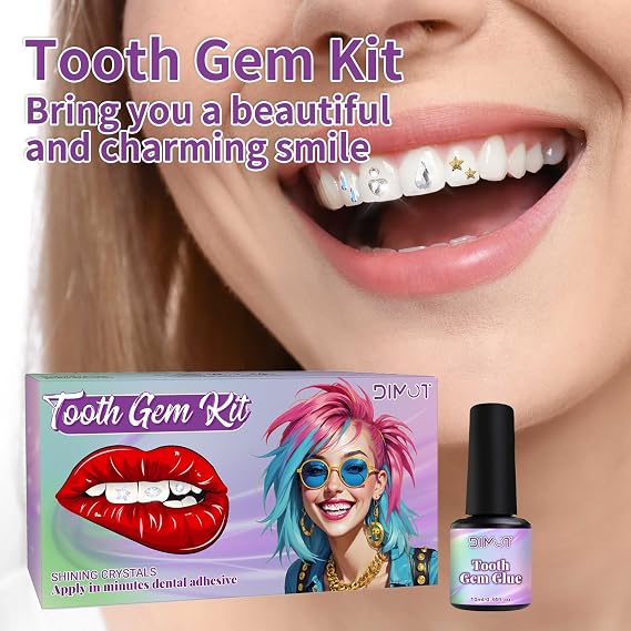 DIY Tooth Gem Kit, 120+ Crystals