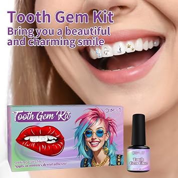 DIY Tooth Gem Kit, 120+ Crystals