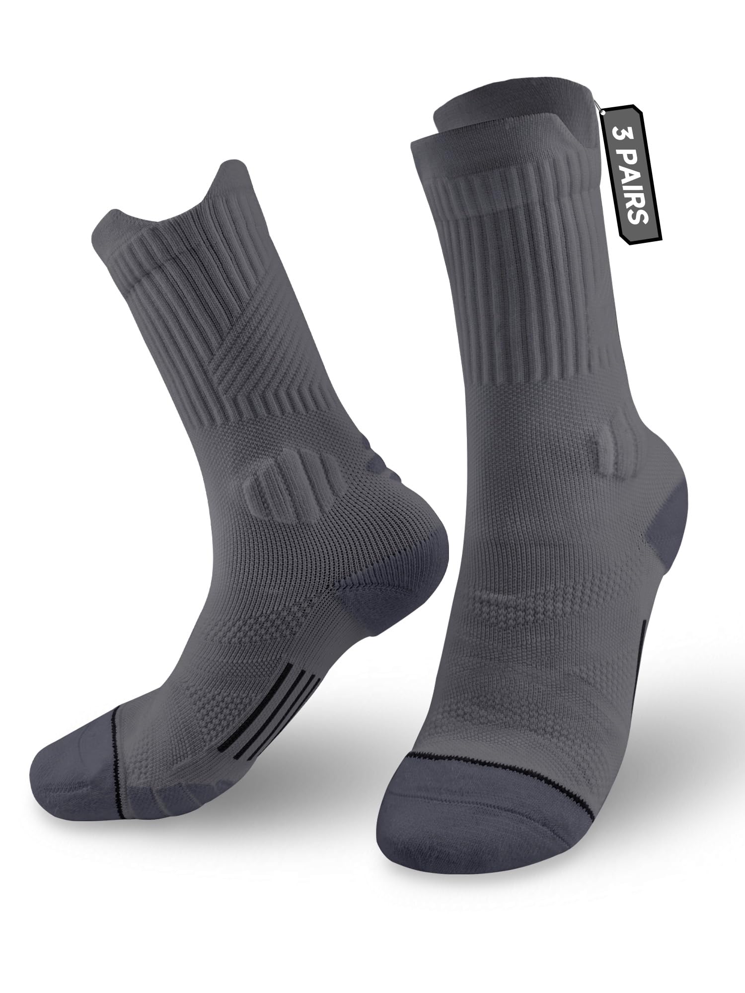 YYIDATON 3 Paar Herren Damen Kompression Laufsocken, Knöchelhohe Sportsocken mit Polsterung, Leichte & Atmungsaktive Kompressionssocken Wandersocken Tennissocken