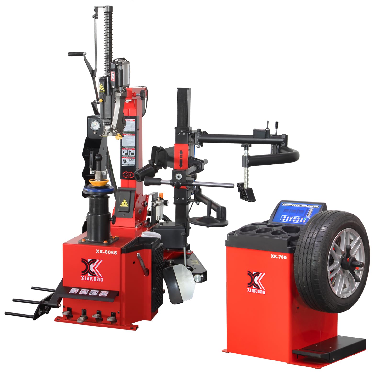 XK Tire Changer and Wheel Balancer Combo Rim Clamp 28 in, 110V,806S-70D