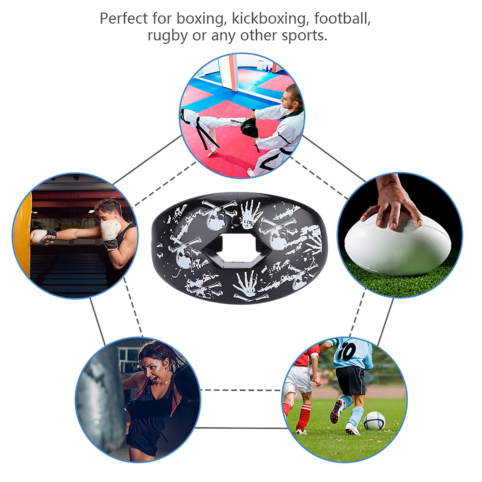 Protège-Dents Sport TPR Qualité Alimentaire - Boxe, Rugby, Football, 4 Couleurs