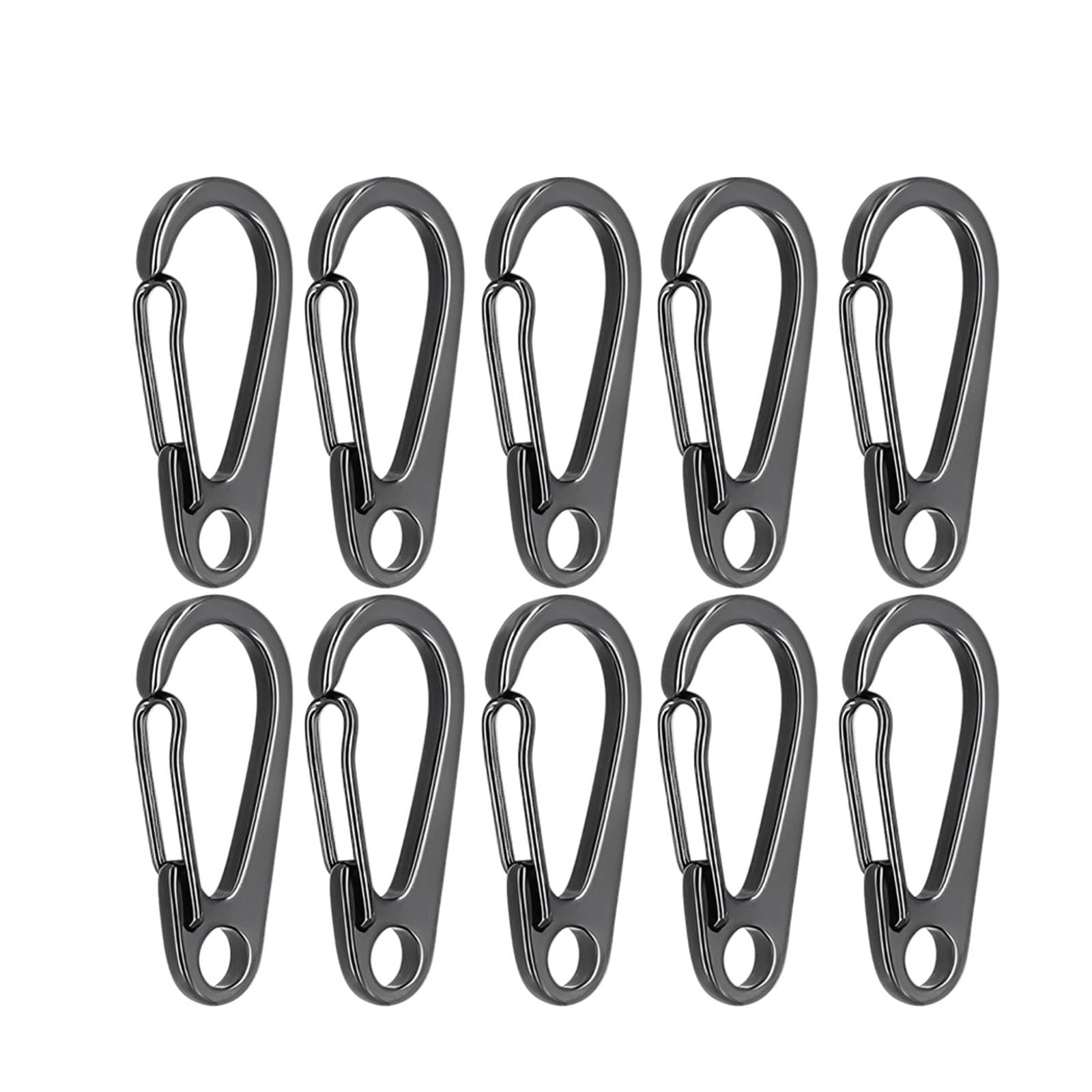 Spring Snap Hooks Connector, Multicolor Alloy Mini Snap Hook Keychain for Outdoor Use(Gray(10pcs))