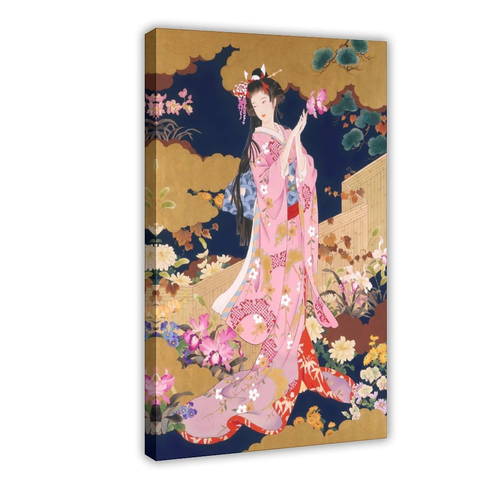 QNVJQKDSI Japanese Geisha Art (30) Canvas Poster Bedroom Decor Landscape Office Room Decor Gift 24" L X 36" W