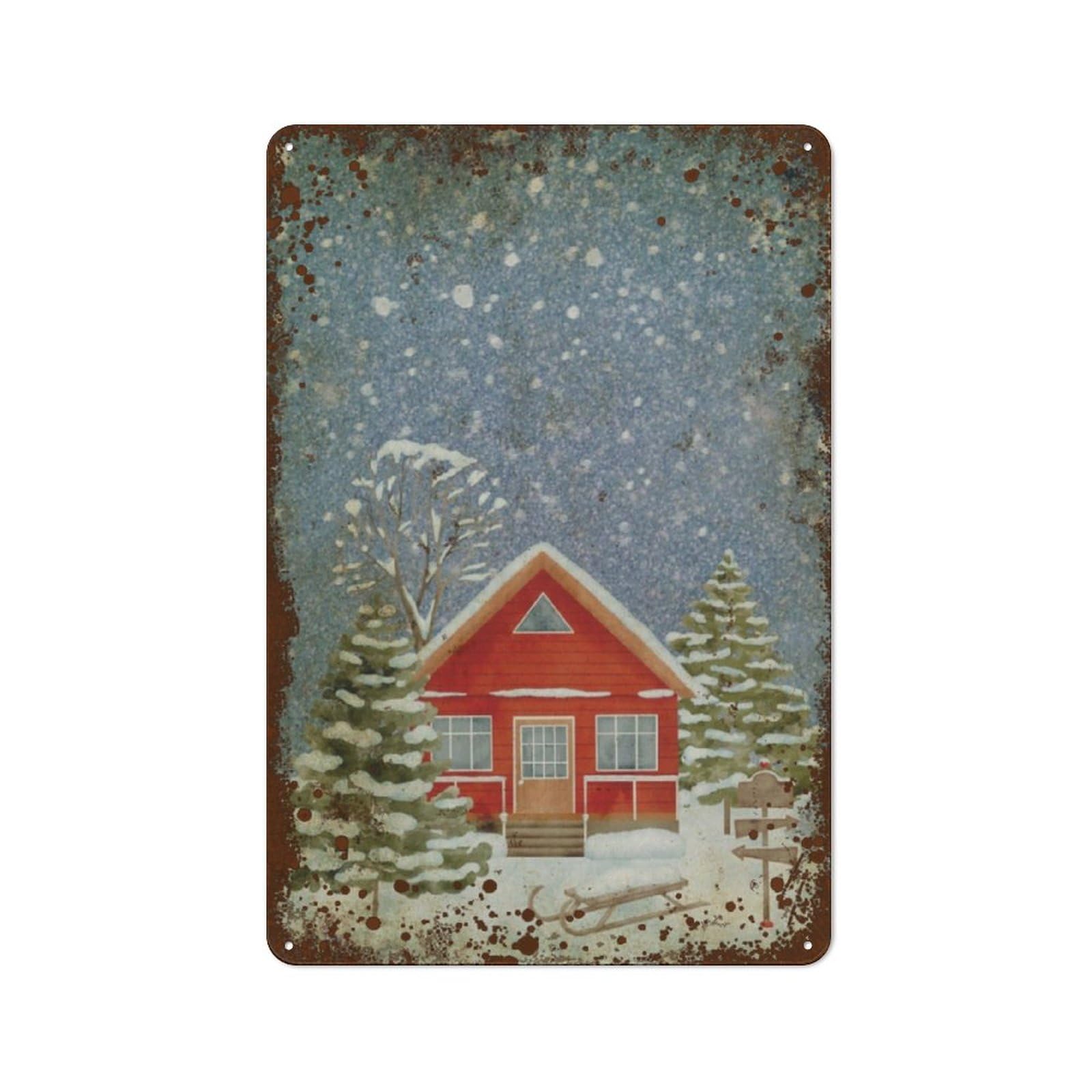 Kwqdozf Style-3 8X12 Inch Winter ,Holiday Wall Art, Christmas Tree, Christmas Hous 8X12 I
