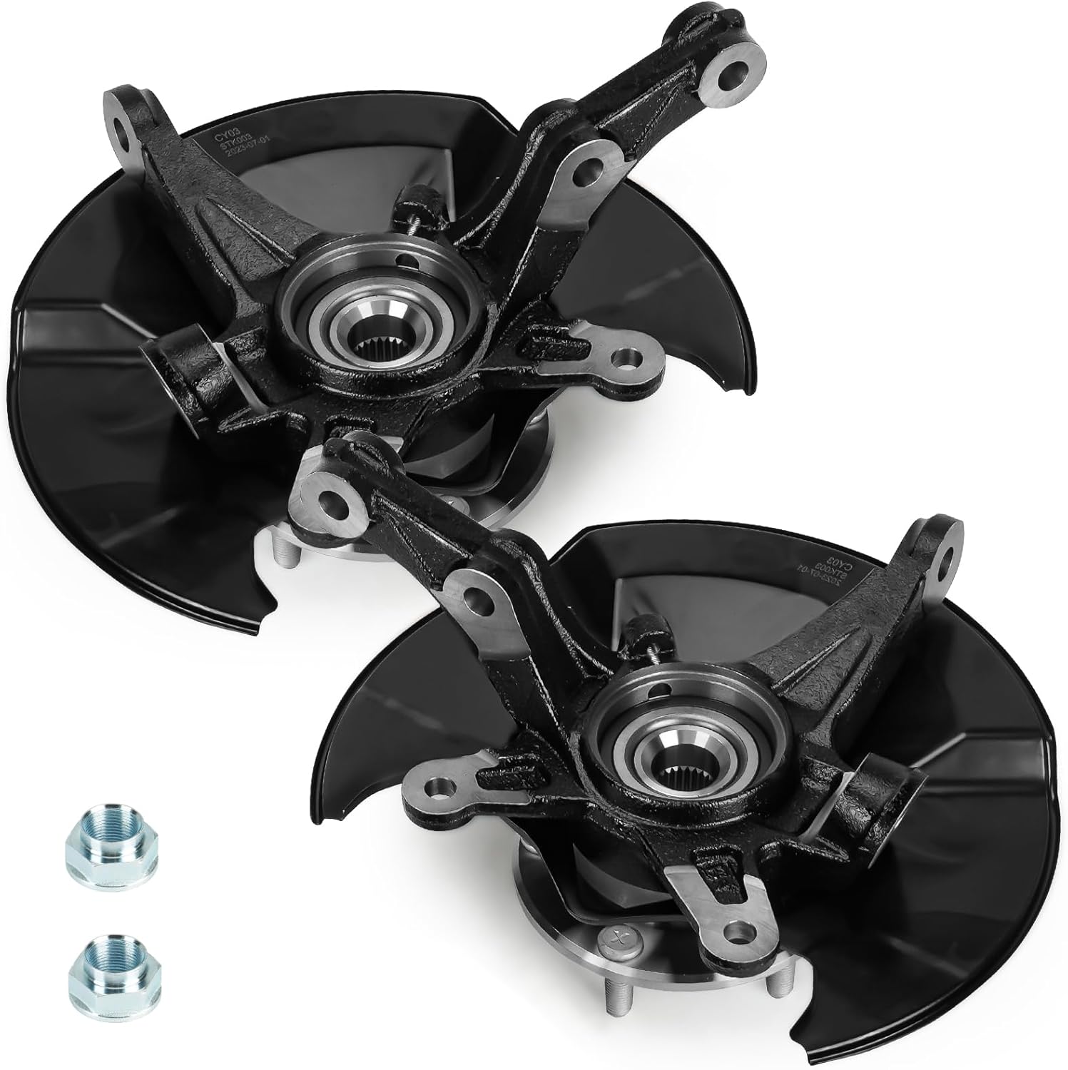 Front Steering Knuckle & Wheel Bearing Hub Assembly for Honda Civic 2006 2007 2008 2009 2010 2011, without Si MUGEN Si Model, 698-450 698-451, Left Side and Right Side Front Left + Front Right