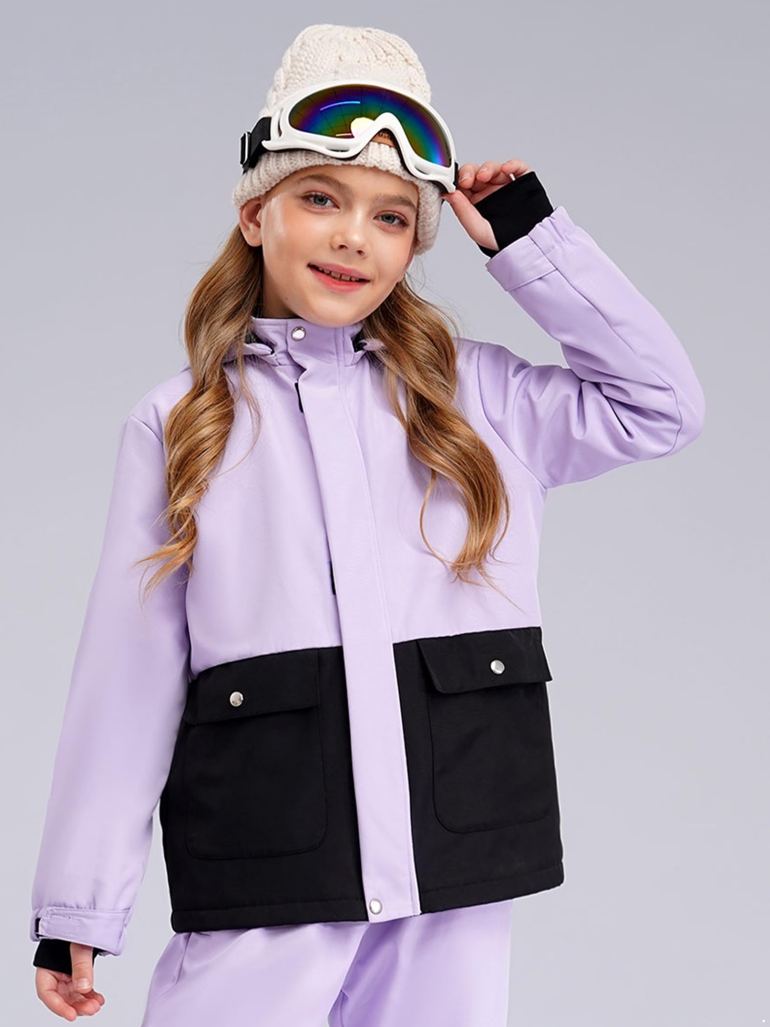 Chaqueta De Esquí Para Niñas Con Capucha Chaqueta Térmica Impermeable Chaqueta De Nieve Chaqueta De Senderismo Para Niños Outdoor Acolchada Cálida