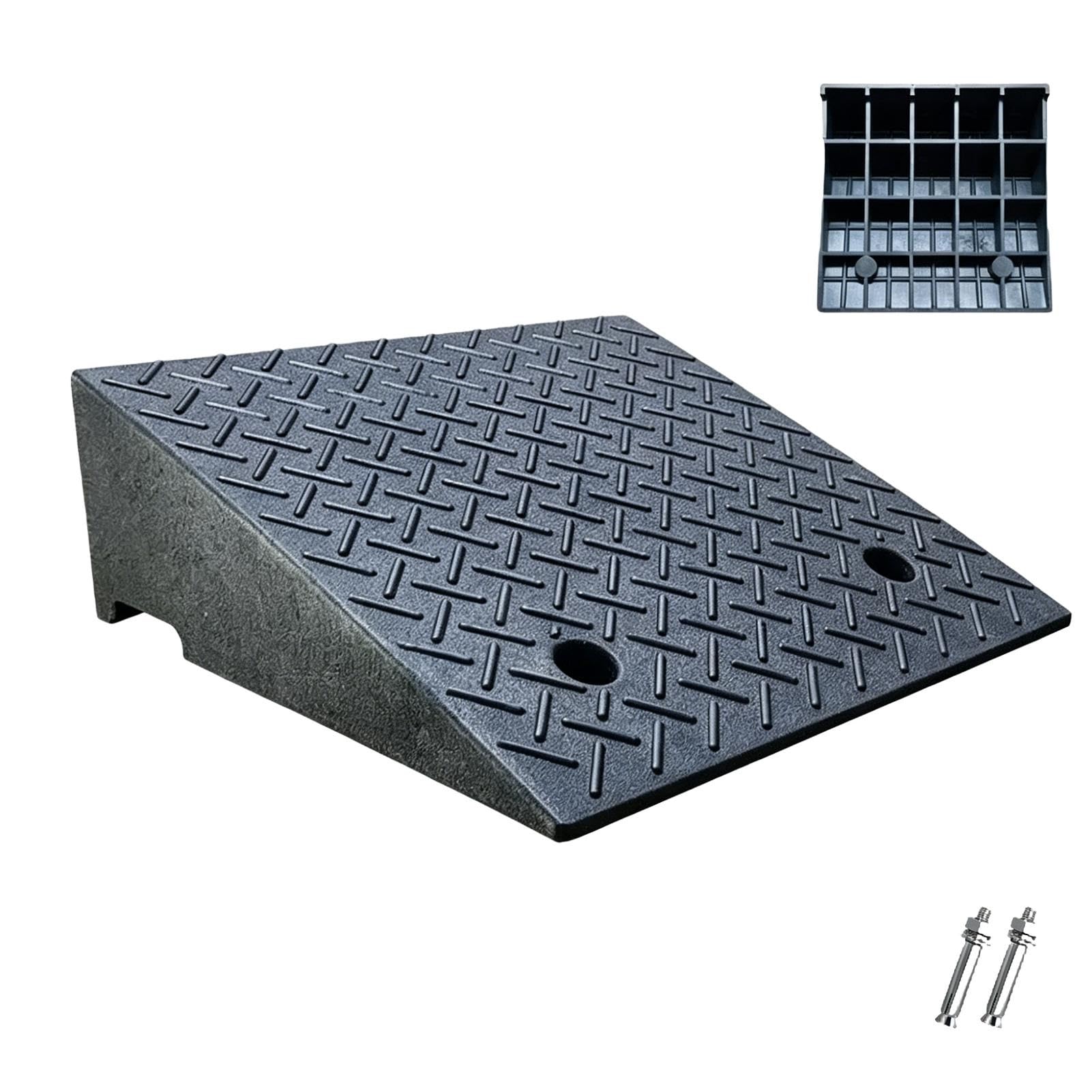 Rampa de Puerta Altura de Elevación de 18-21 cm Rampa de Acceso para Coche | Capacità di Carico di 250 kg, Superficie Texturizada, para Entrada, Muelle de Carga, Acera, Coche(18cm/7.1" H)