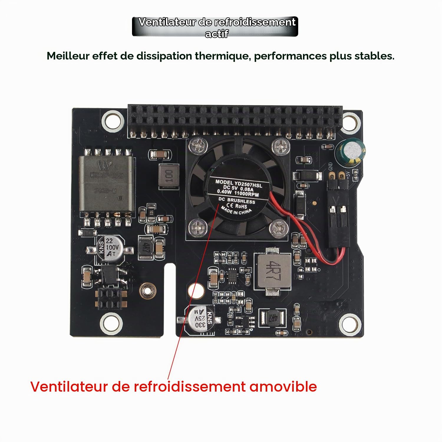 ZDE ZP583 PoE+ Hat PCIe to M.2 Key-M NVMe SSD Adapter for Raspberry Pi 5 | Power Over Ethernet HAT, with Aluminum Alloy Heatsink Onboard Cooling Fan, Support M.2 NVMe SSD 2230 2242
