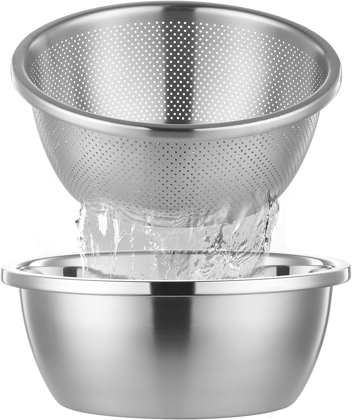 AHIABOAT Stainless Steel Colander Set - 2QT -1 AHIABOAT Stainless Steel Colander Set - 2QT -1