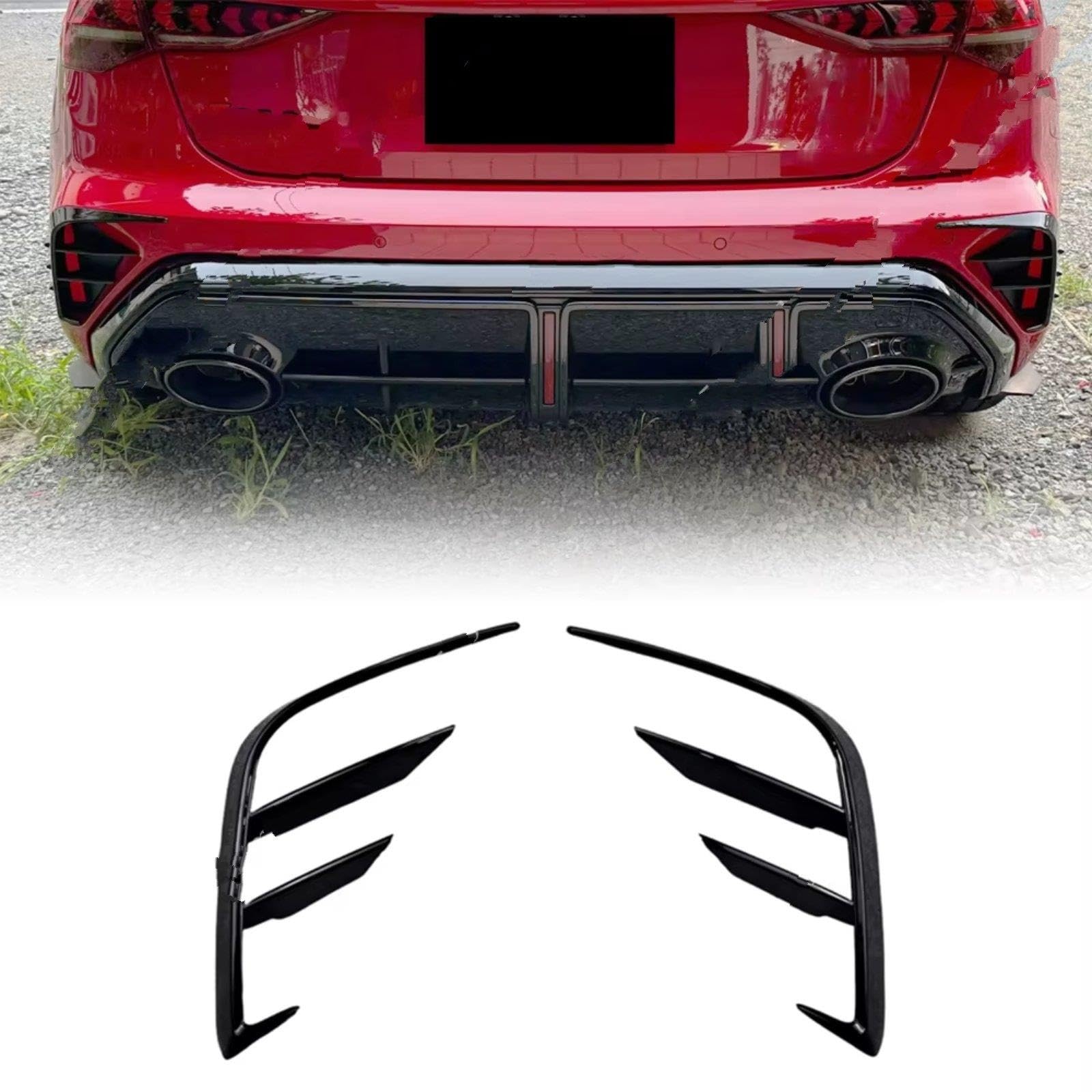 Divisor Difusor Alerón Trasero para A3 S3 RS3 8Y FL Sline Sportback 2025