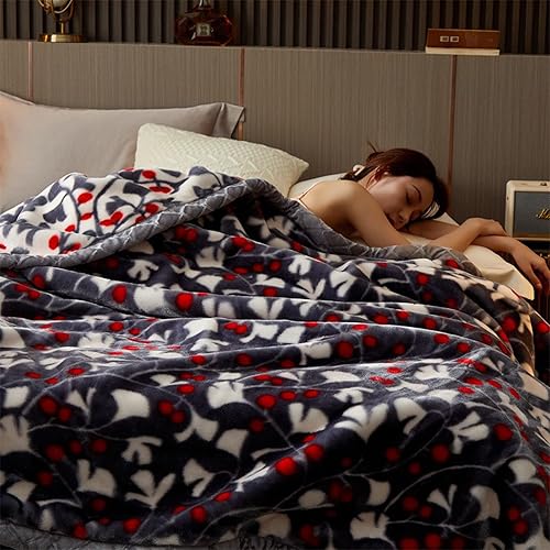 Miniatura 3 de LGYKUMEG Manta pesada, manta de visón coreano de 71 x 87 pulgadas, manta de felpa de forro polar de invierno, suave y cálida, manta de cama