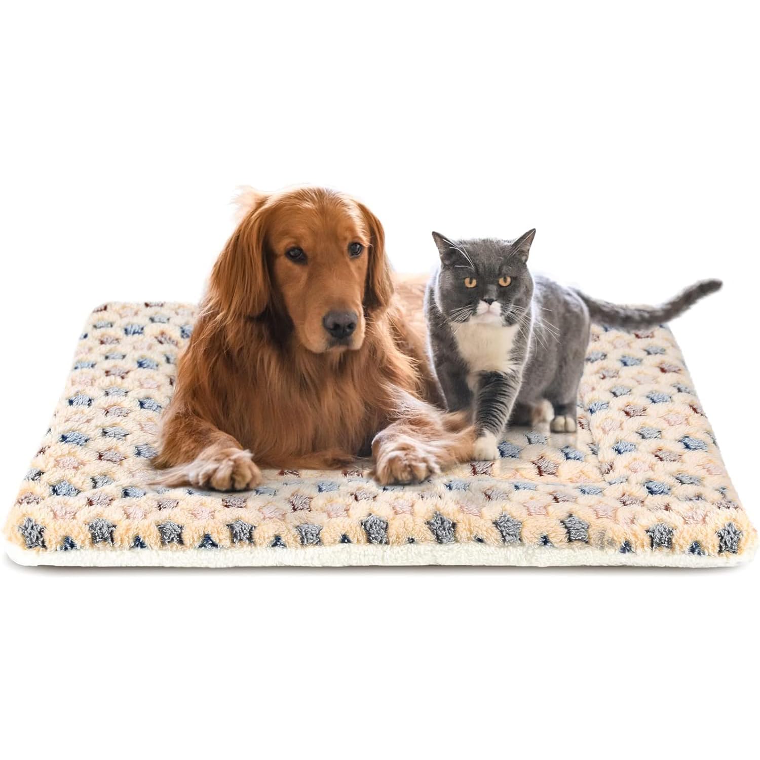 mora pets dog bed crate pad ultra soft pet bed with cute star print washable crate mat for large medium small dogs reversible fleece dog crate kennel mat cat bed liner 41 x 29 inch brown