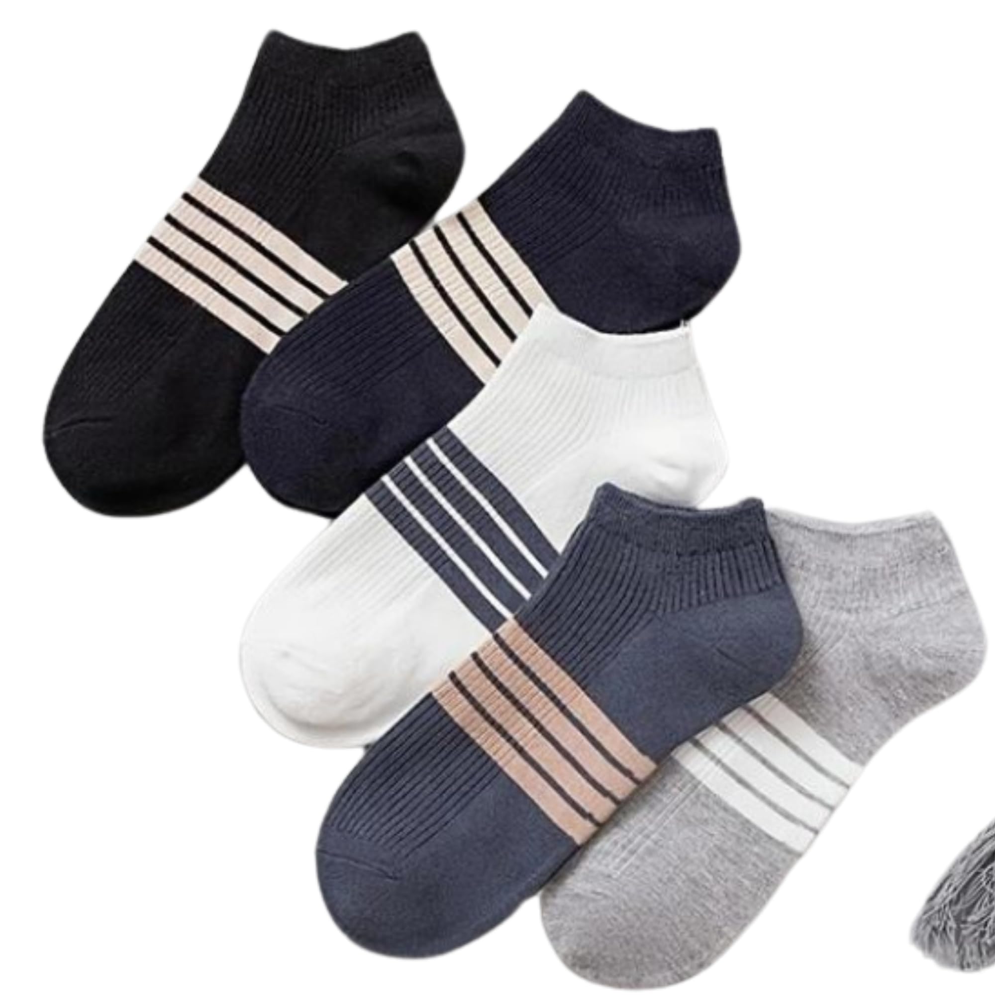 Ankle Length snickers Socks Soft comfortable and Breathable Sports Socks (Multicolored) - Pack of 5-image-4