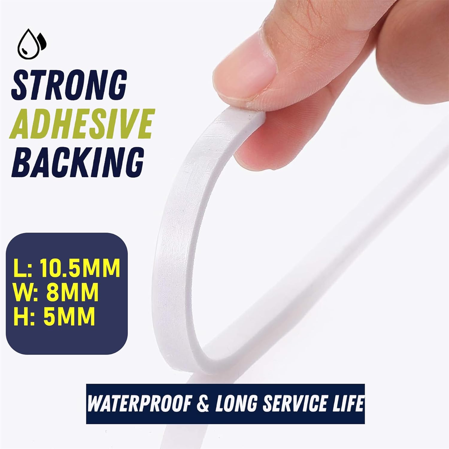 Dapetz Self-Adhesive Eva Foam Gap Seal - 3-8mm / 10.5M White Stretch-Resistant
