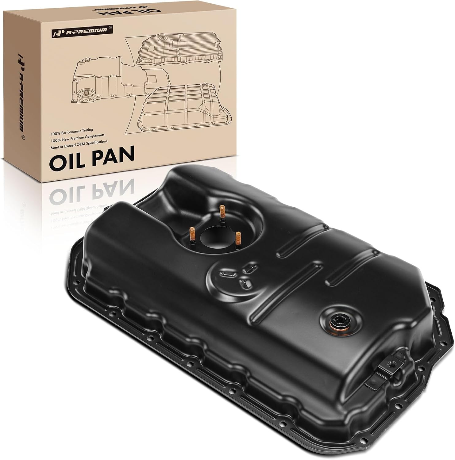 A-Premium Lower Engine Oil Pan Sump with Drain Plug Compatible with Audi A4 Quattro, A5 (Quattro), A6 (Quattro), A7 (Quattro), A8 (Quattro), Q5 Q7