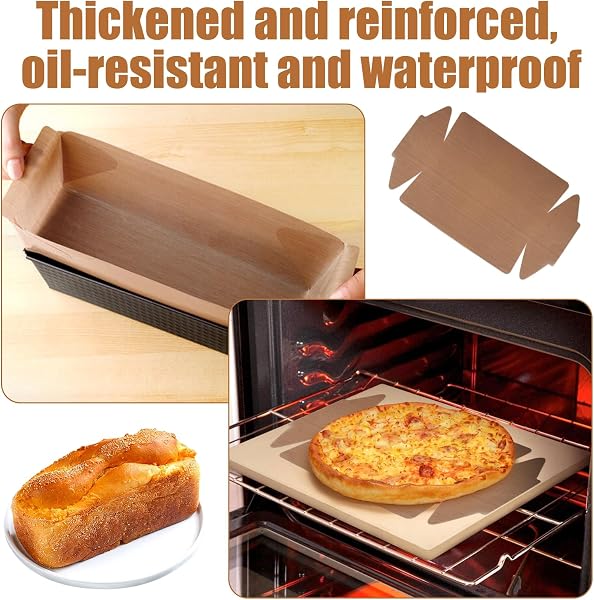 Lot de 5 Papier Cuisson Reutilisable pour Moule à Cake,Sans Pfas Ni BPA, RéSistant à la Chaleur 230 °C, Revêtement Antiadhésif, Feuille Tapis Coupable pour Four, Plaque de Cuisson, Pâtisserie Moule - 3