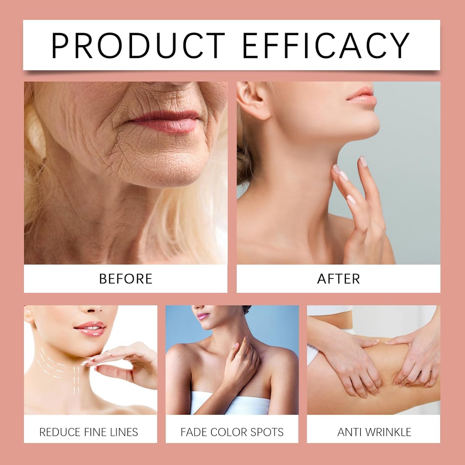 Serum witaminowe Finones Skin do twarzy i ciała, 5 w 1, serum ujędrniające przeciwzmarszczkowe, liftingująca esencja ujędrniająca, pomagająca zredukować widoczność zmarszczek, ciemnych plam,2PCS