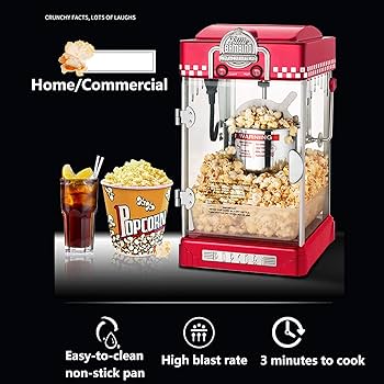 Amazon | 商業レトロポップコーンメーカー熱いエアポップコーンマシン