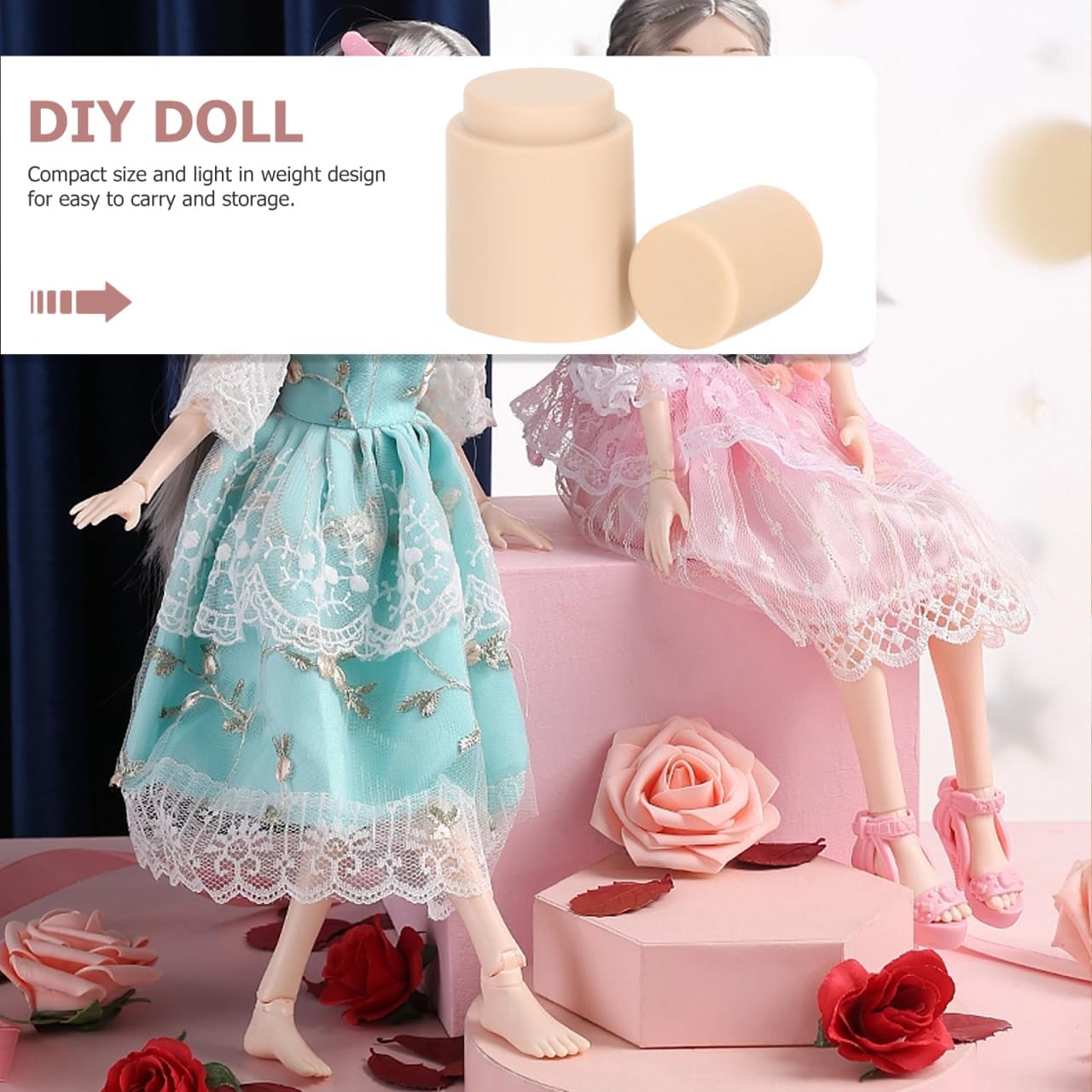 Soldiers Body Accessories 2Pcs 1/6 Scale Doll Neck Joint Connector for DIY Head Sculpt and Display 32Mm Neck Size