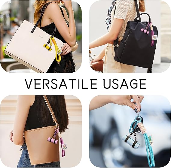 Mini Yoga Mat Keychain Bag Charm with Wristlet Lanyard - Gym Bag Accessory Gift for Women, Fitness and Yoga Lovers