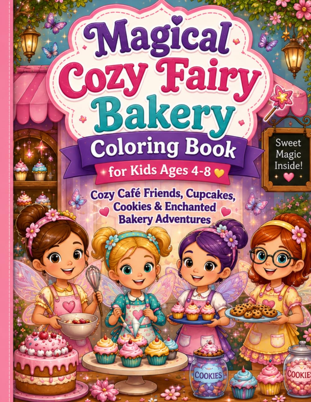 Magical Cozy Fairy Bakery Coloring Book for Kids Ages 4-8: Cozy Café Friends, Cupcakes, Cookies & Enchanted Bakery Adventures | Cute Fairy Bakers, ... Desserts & Fantasy Fun for Girls and Boys