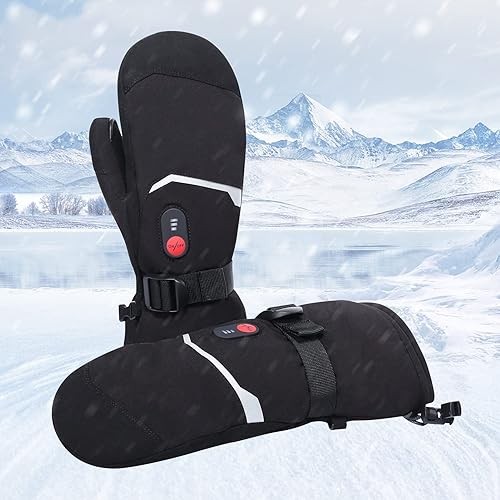 Miniatura 6 de day wolf Guantes con calefacción, para hombres y mujeres, 7.4 V, 2200 mAh, guantes eléctricos recargables con batería para deportes de invierno,