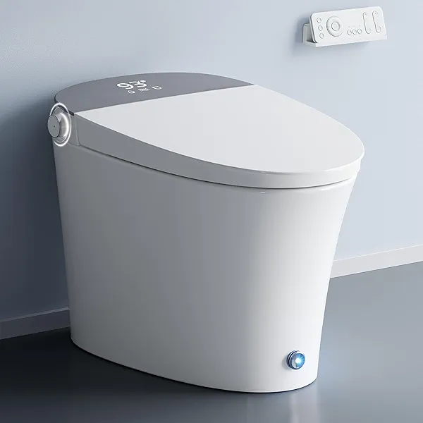 Uncle Brown Smart Bidet Toilet with Auto Open/Close Lid, Touchless Auto Flush, Smart Toilet with Bidet Built in Elongated Heated Seat, Instant Warm Water & Dryer, Digital Display