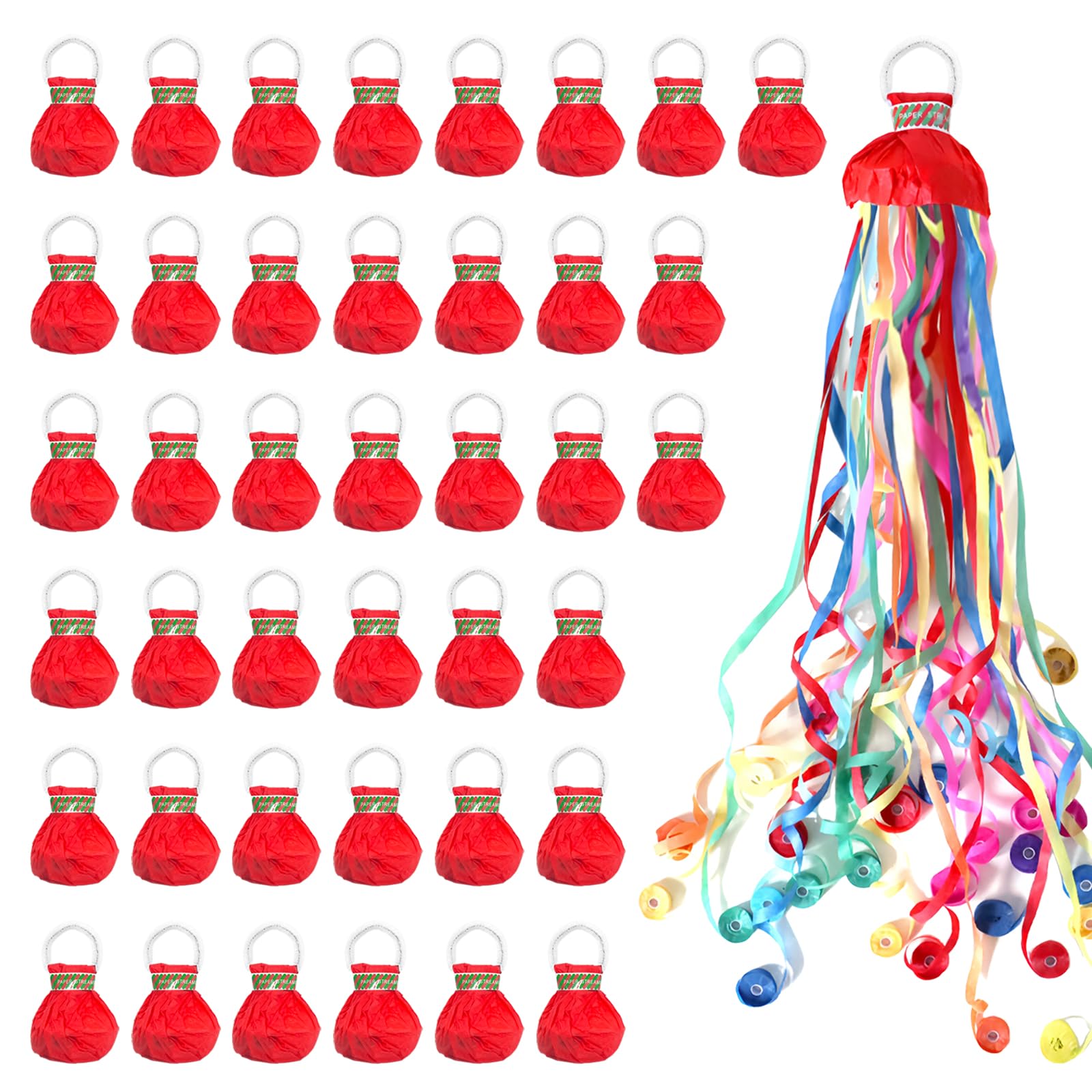 LM.XDBQ 40Pack Streamers Popper Hand Throw Streamers No Mess Confetti Magic Paper Cracker for Celebration Birthday Propose Engagement Wedding Graduation Party Favors (Multi Color)