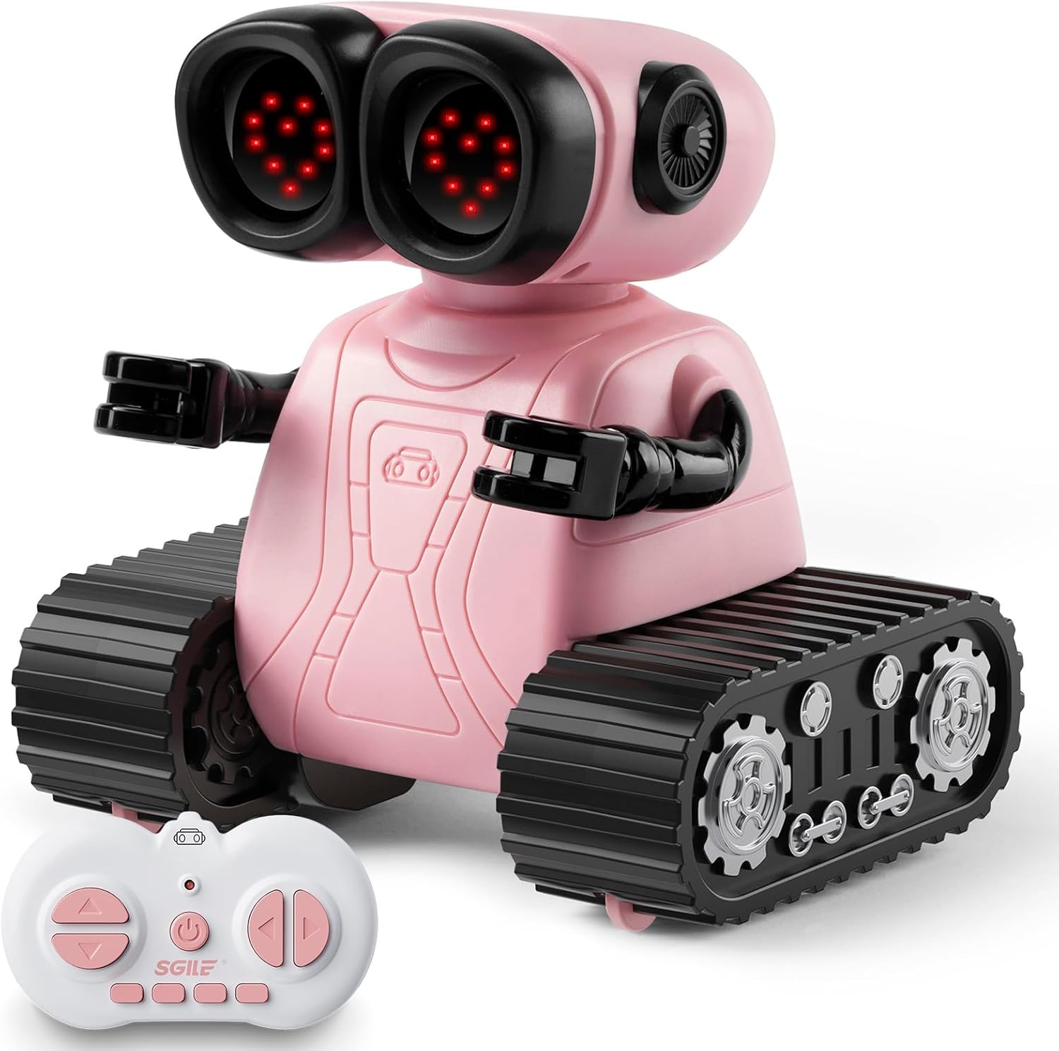 SGILE Remote Control Robot Toys with Music and Led Emojis Eyes, Auto
