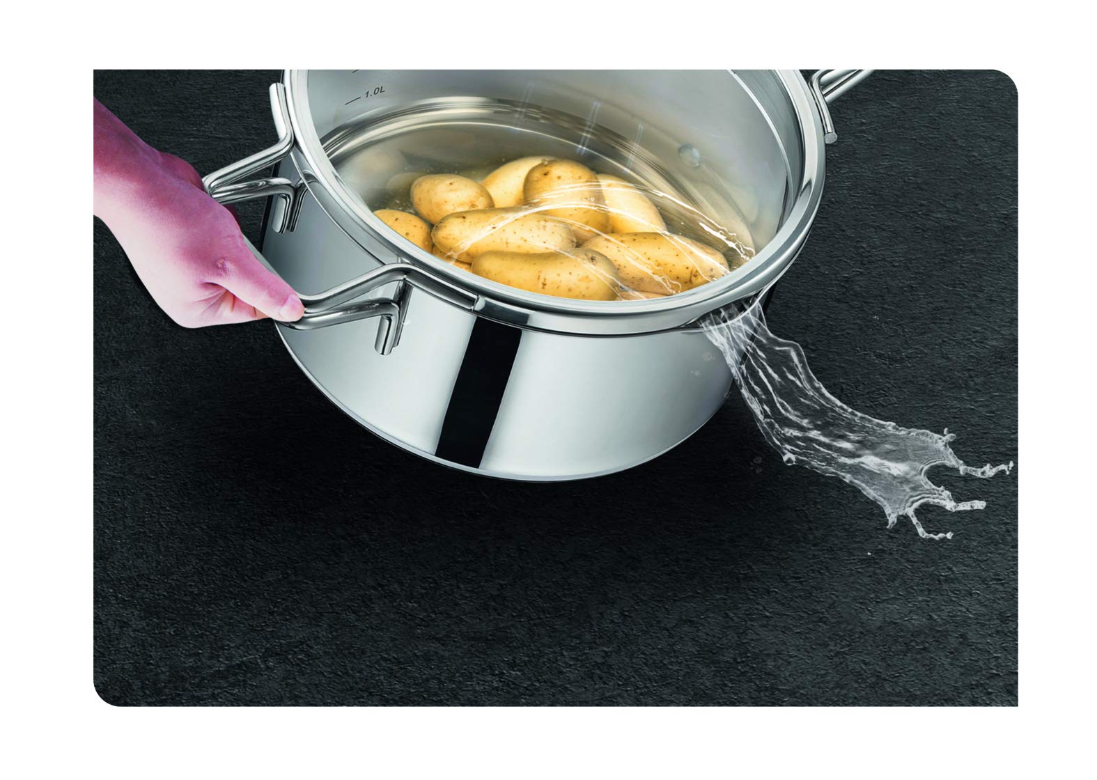 TEFAL Nordica H852SA55 Zestaw garnków stalowych z pokrywką 10-elementowy: Garnek 18/20/24 cm, Garnek wysoki 22cm, Rondel 16cm
