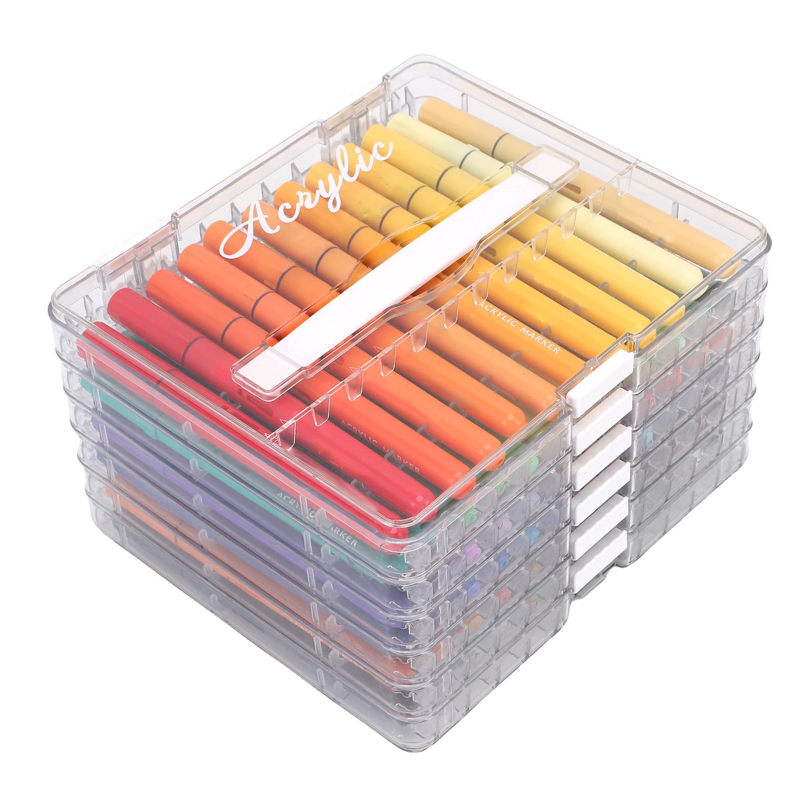 Naroote Set di Pennarelli Acrilici da 72 Colori, Pennarelli con Punta a Pennello, Acrilici Vivaci per Pittura su Roccia, Tessuto, Tela, Legno, Pietra, Vetro, Ceramica, Artigianato Fai-da-te