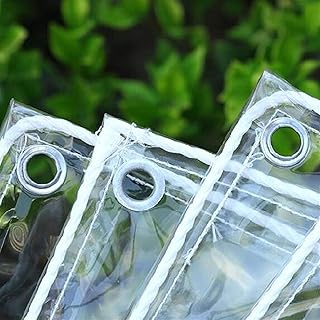SHIJINHAO Lona Transparente, PVC Lona de Vinilo Impermeable, Lona Resistente con Ojales para Balcón, Muebles de jardín, Resistente a la Intemperie Personalizable (Color : Claro, Size : 1x1m)