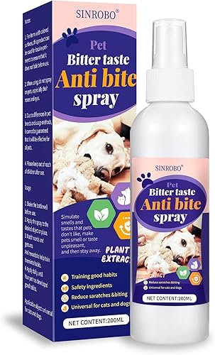Spray antimasticable para perros, spray de manzana amarga para que los perros dejen de masticar, eficaz corrector de entrenamiento disuasorio para