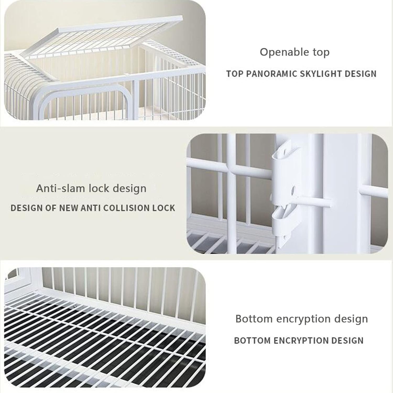 Klatki dla małych zwierząt – metalowe, dla fretek i królików(Bianco,Combo 1-78 * 55 * 110cm)