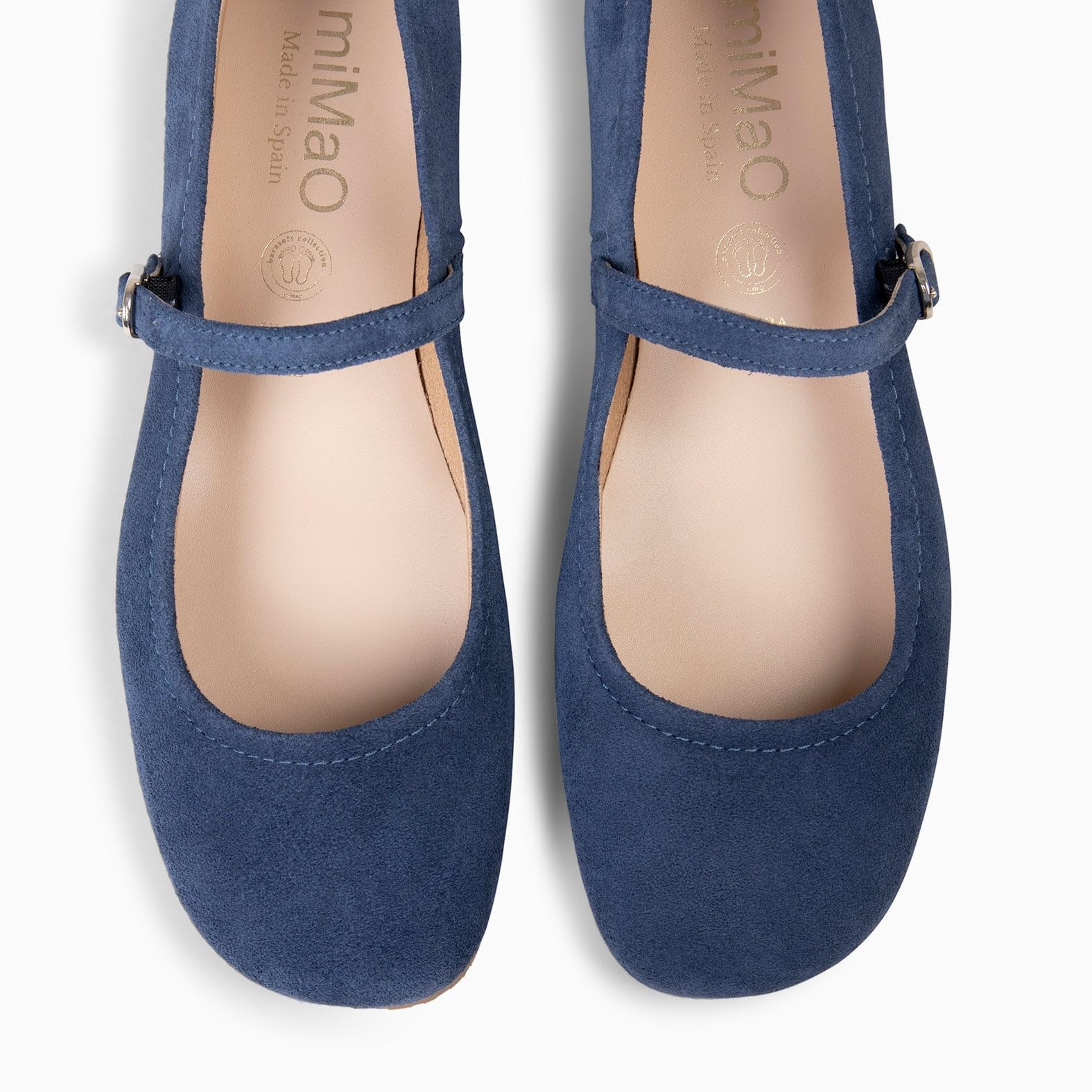 miMaO. Merceditas de Horma Ancha para Mujer con Plantilla de Piel. Zapatos Planos de Piel Fabricados en España