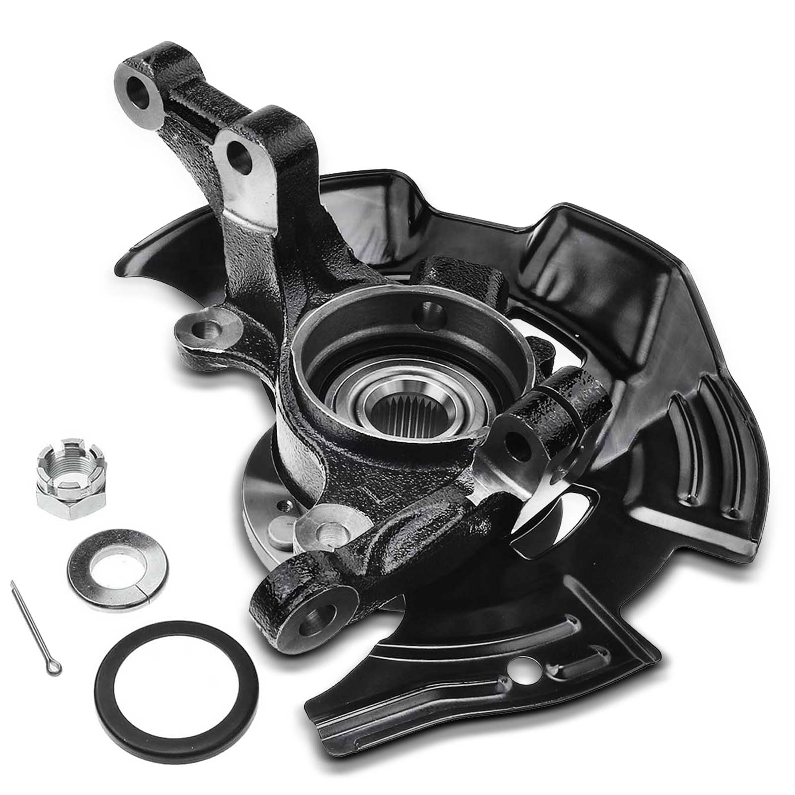 A-Premium Steering Knuckle & Wheel Bearing Hub Assembly Compatible with Hyundai Sonata 2011 2012 2013 L4 2.0L, (Without Sport Suspension), Front Left Driver Side, Replace # 517153R010, 517553R000