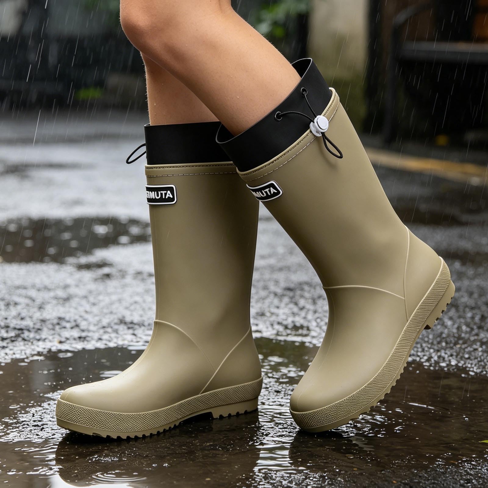 Mid Calf buty przeciwdeszczowe – lekkie kalosze do aktywności na świeżym powietrzu, podróży