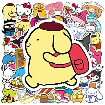 Amazon.com: 50 Pcs My Melody and Kuromi Stickers, Hello Kitty