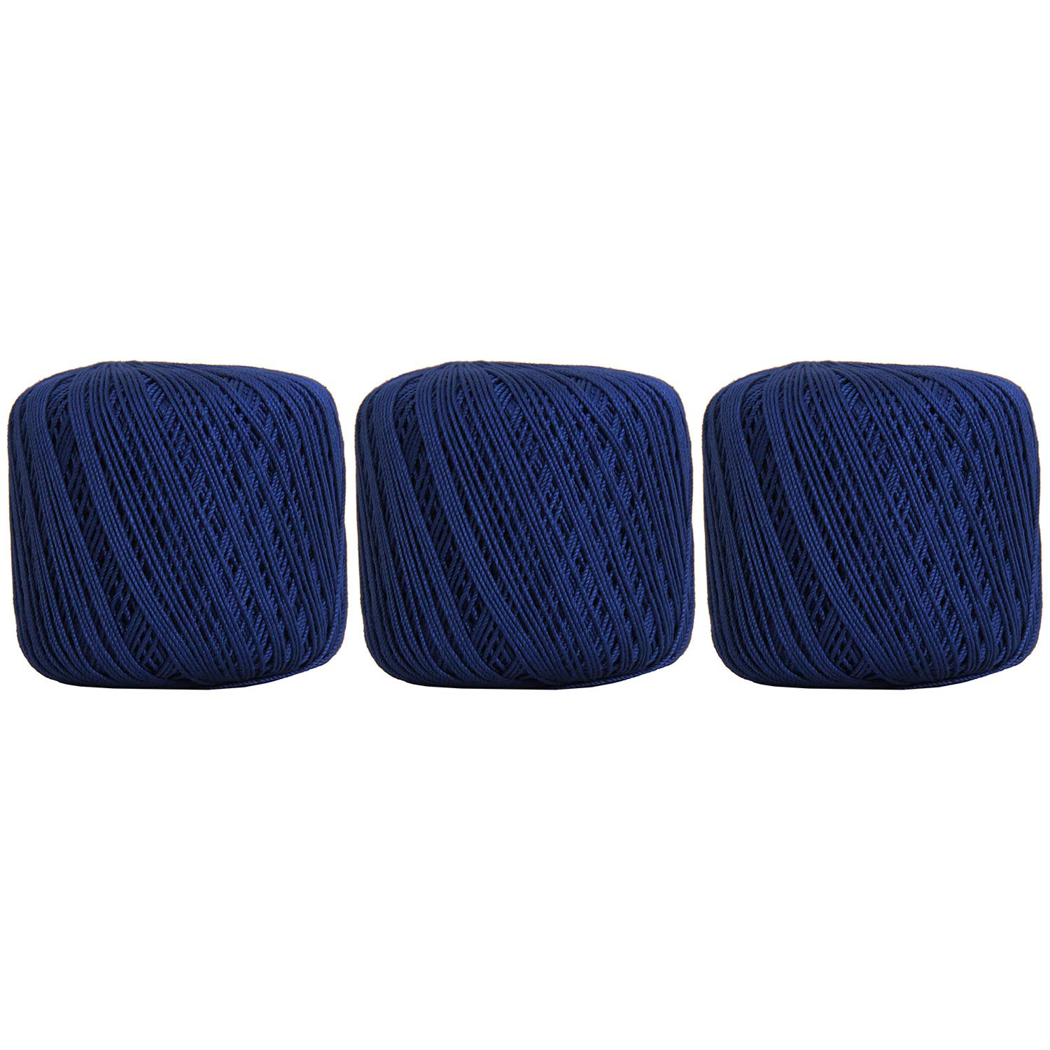 ThreadArt 100% Cotton Crochet Thread Size 3, 3 Ball Pack, Blue 41