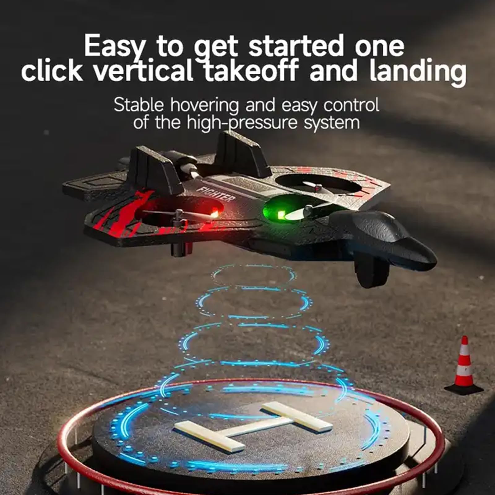 NMM Aeroplano telecomandato – EPP ad alta elasticità, aereo Rc a 4 canali con volo sospeso a 360°, giocattolo per bambini, spettacolo di luci LED, 2× batterie di lunga durata e scatola regalo