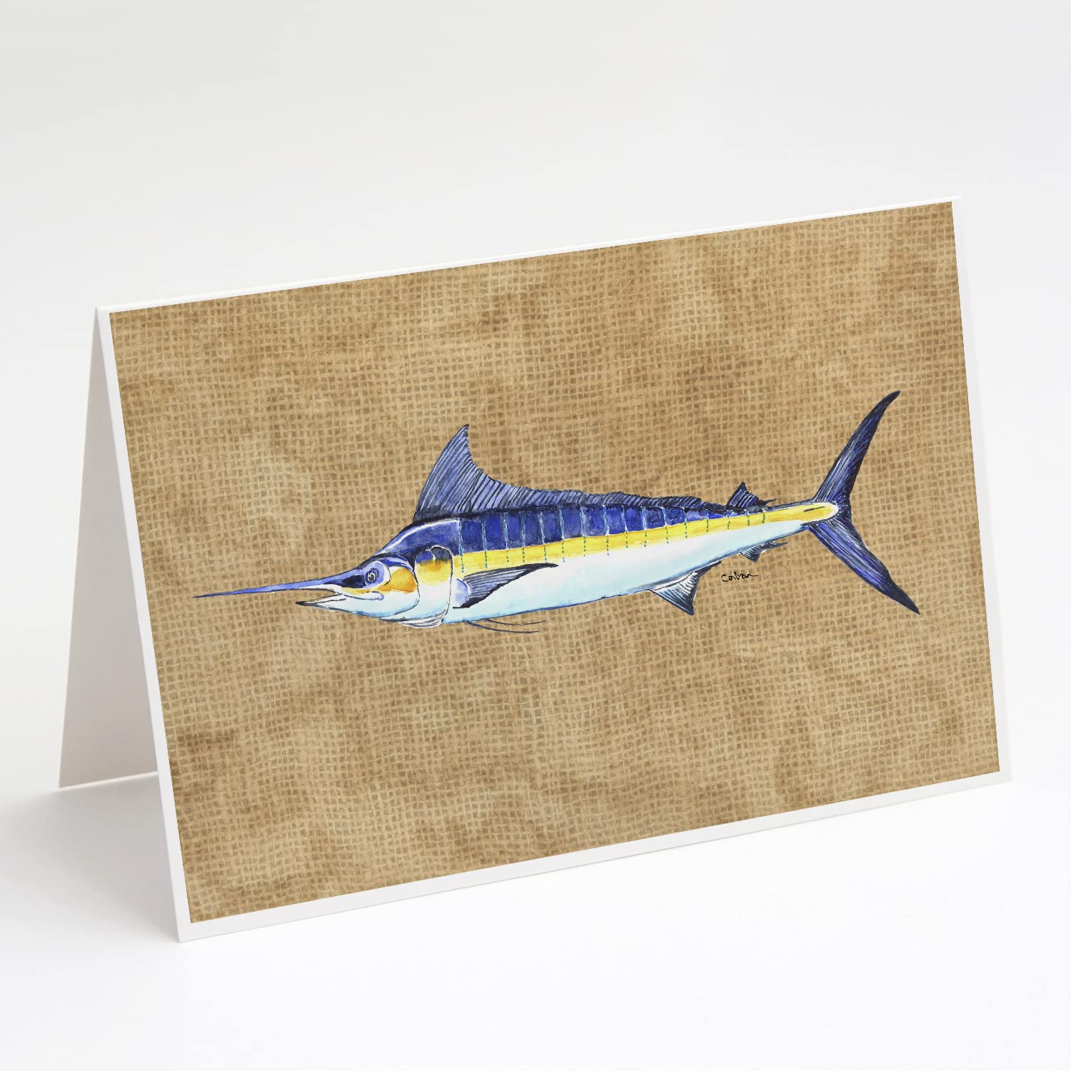 Caroline's Treasures 8818GCA7P Blue Marlin Greeting Cards and Envelopes Pack of 8 Blank Cards with Envelopes Whimsical A7 Size 5x7 Blank Note Cards