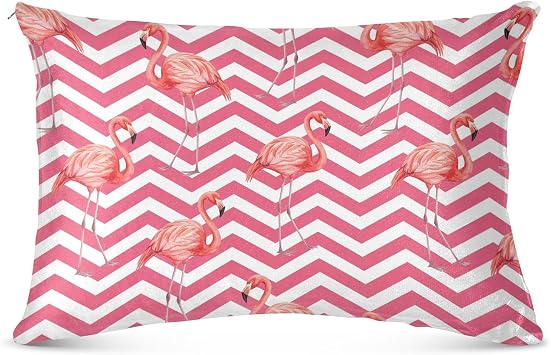 Flamingo Stripe Pink Pillowcase for Hair and Skin Body Queen Size 20"X 30" Pillow Case with Zipper for Women