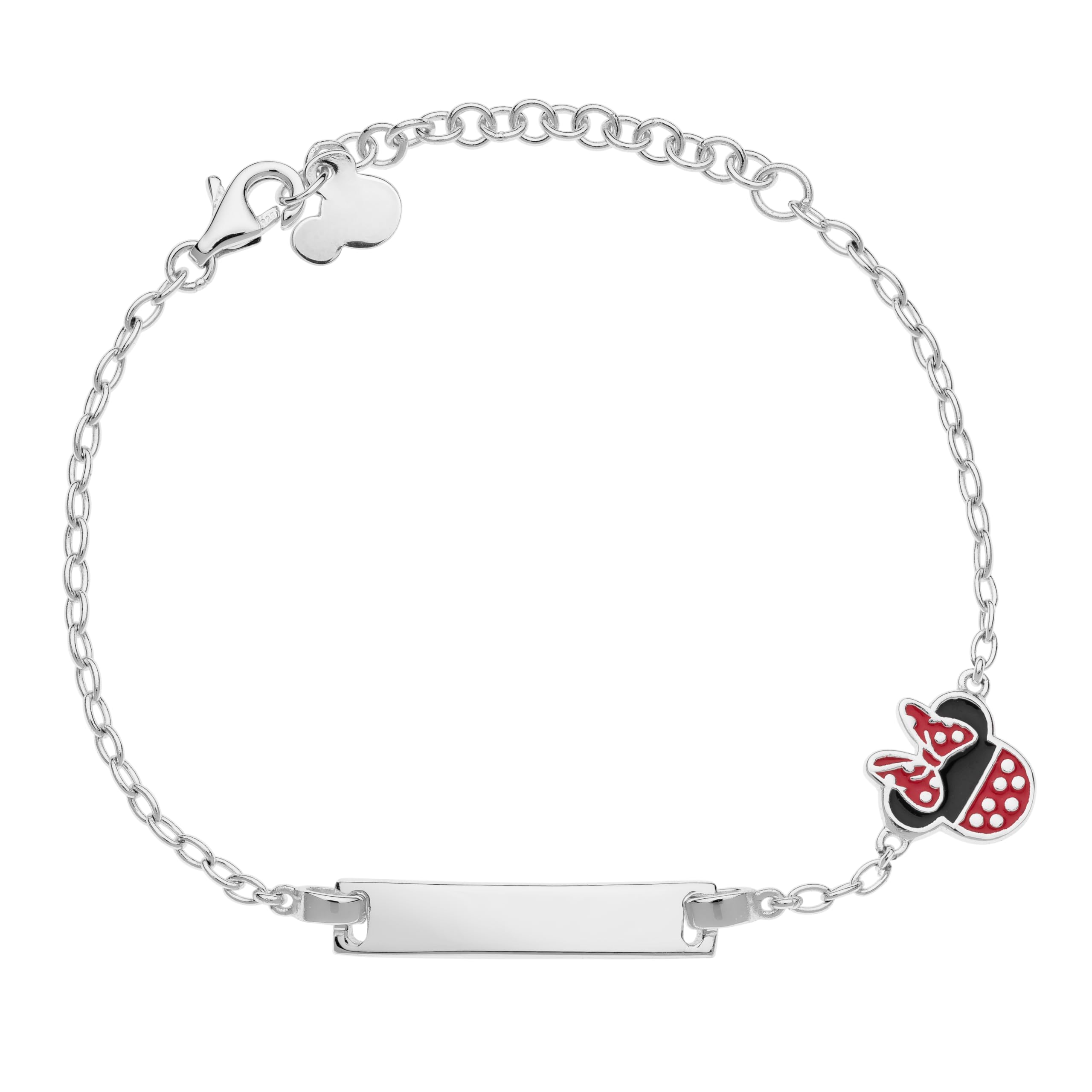 Disney Esclava de plata Minnie en rojo y negro, BS00050SL-55.CS.