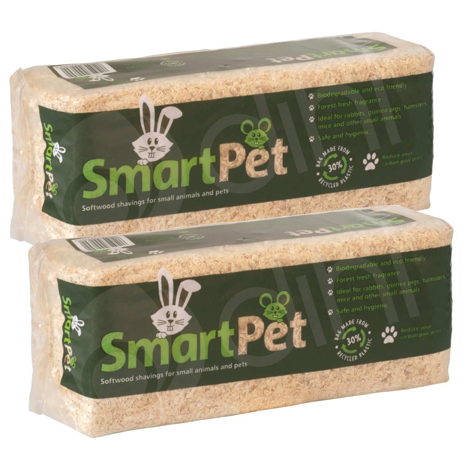 Dihl Smart Pet Pack of 2 Small Animal Wood Shavings Natural Pet Bedding 2KG, Dust Extracted Premium Pet Bed Substrate, Odour Control, For Rabbit, Hamster, Gerbil, Guinea Pig, Mouse, FSC Approved