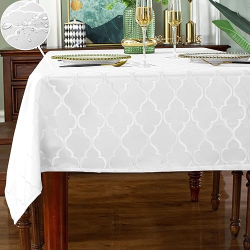 SASTYBALE Mantel de jacquard rectangular con patrón de damasco, a prueba de derrames, resistente a las arrugas, de poliéster, para uso en interiores